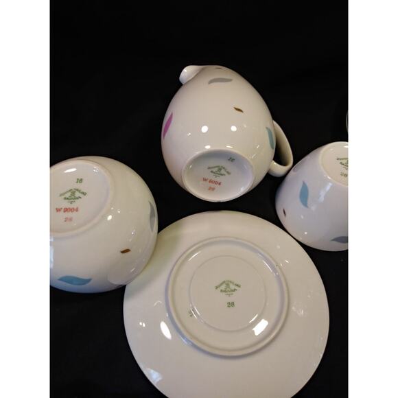 SALE 16Pc. Johann Haviland Coup Tea Set Pastel on White Gold Trim - Picture 9 of 15